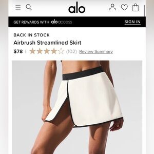 ALO Yoga Airbrush Skirt - Black Trim and White